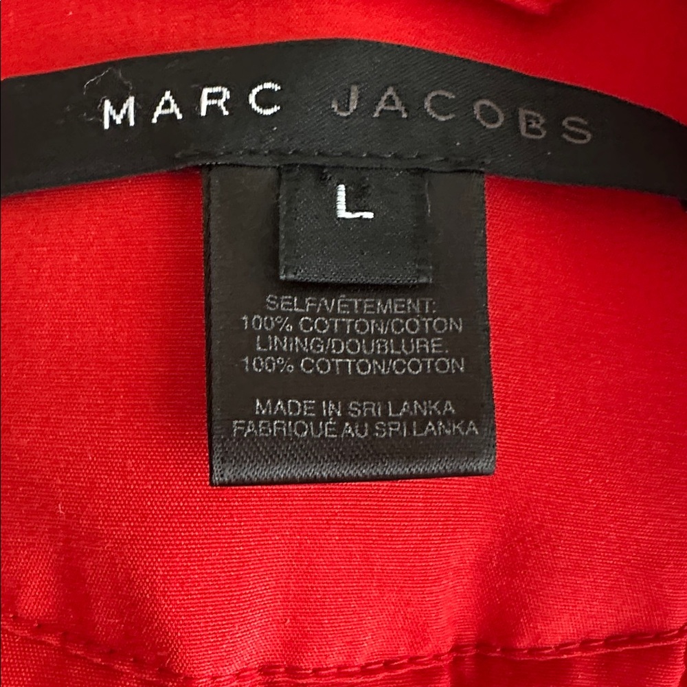 Marc Jacobs Red Floral Quilted Jacket with Black Embroidered Yoke - Picture 7 of 8
